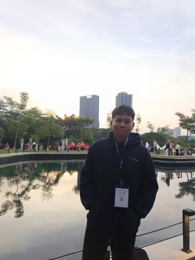 At a tech event with Google Cloud hoodie
